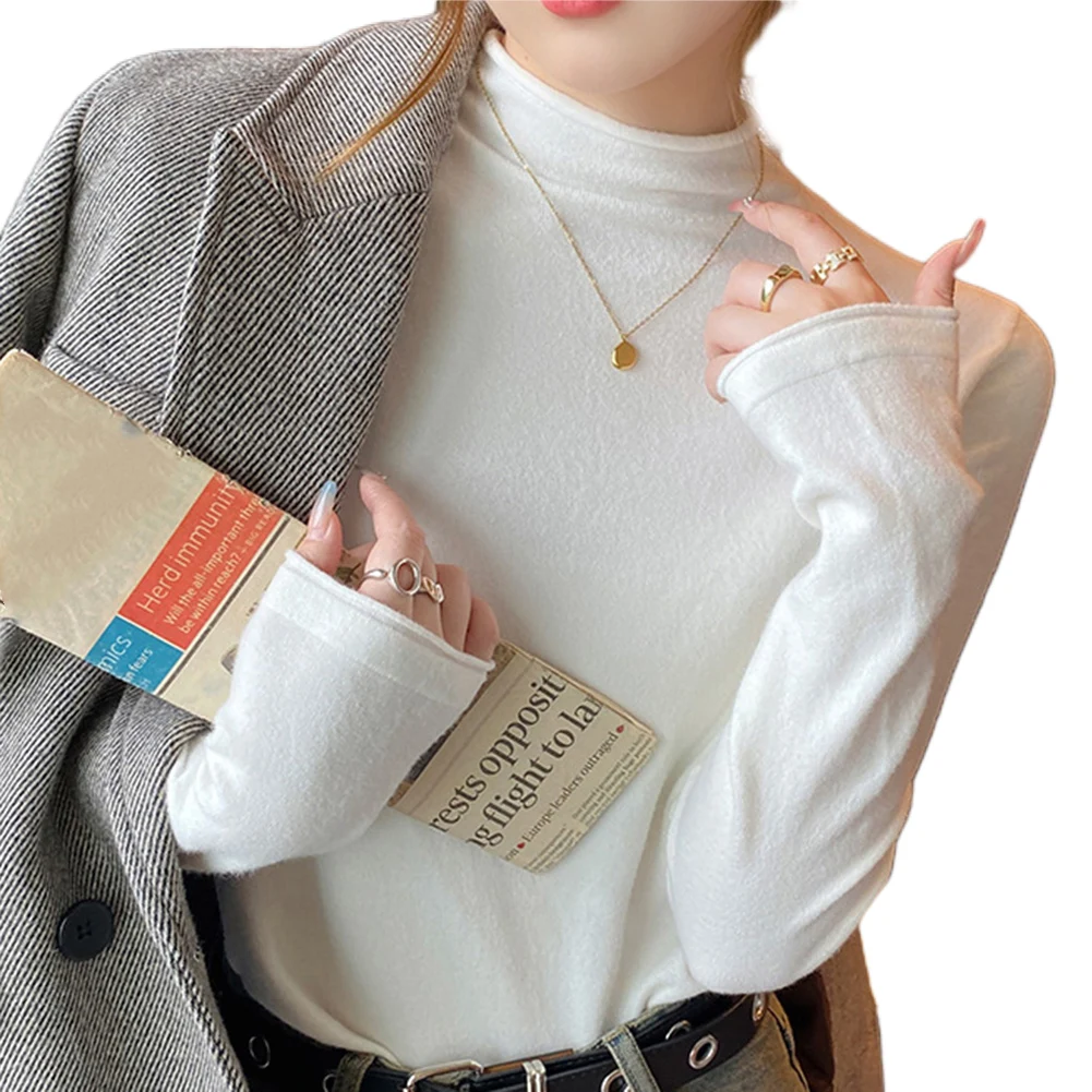 Womens Sweater Inner Wear Slim Fit Bottoming Shirt Half Turtleneck KnitSweater