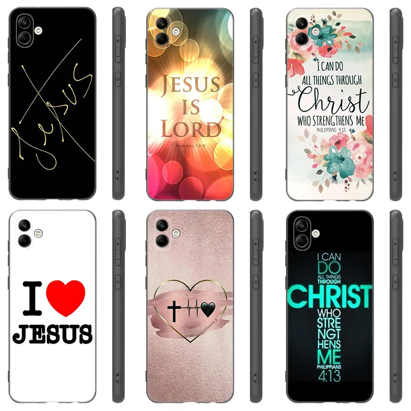 God Jesus Pray Black Phone Case For Samsung Galaxy A01 A03 Core A04 A10 E A02 A05 A20 A21 A30 A50 S A6 A8 Plus A7 A9 2018