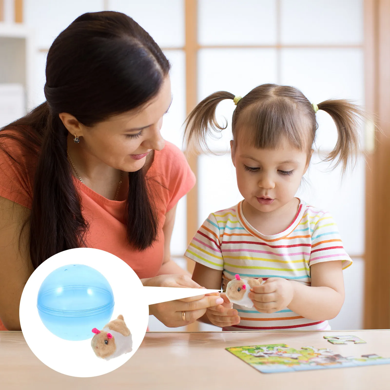 

1 шт. Электрический мяч-хомяк в мультяшном стиле для детей, развивающий когнитивные и цветовые навыки, пластиковый мяч-хомяк