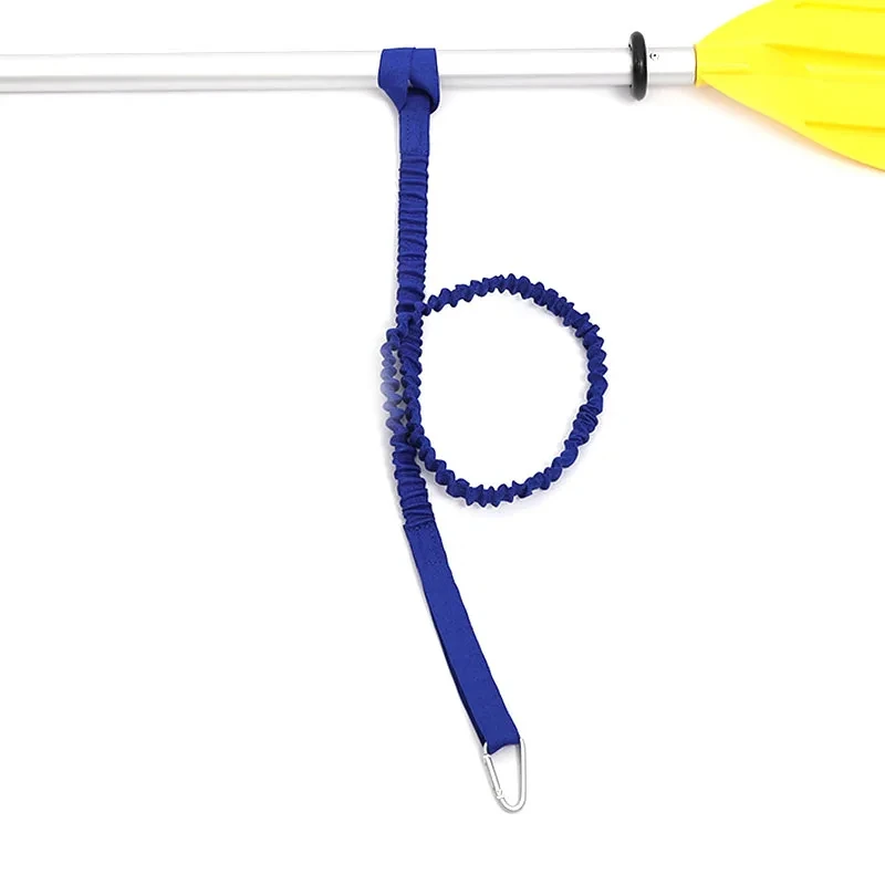 DIZETION 1PC elastische Kajak-Paddel-Leine verstellbar mit Sicherheitshakenstange, gewickeltes Lanyard, Kordel, Seil, Bootszubehör – Detail 11