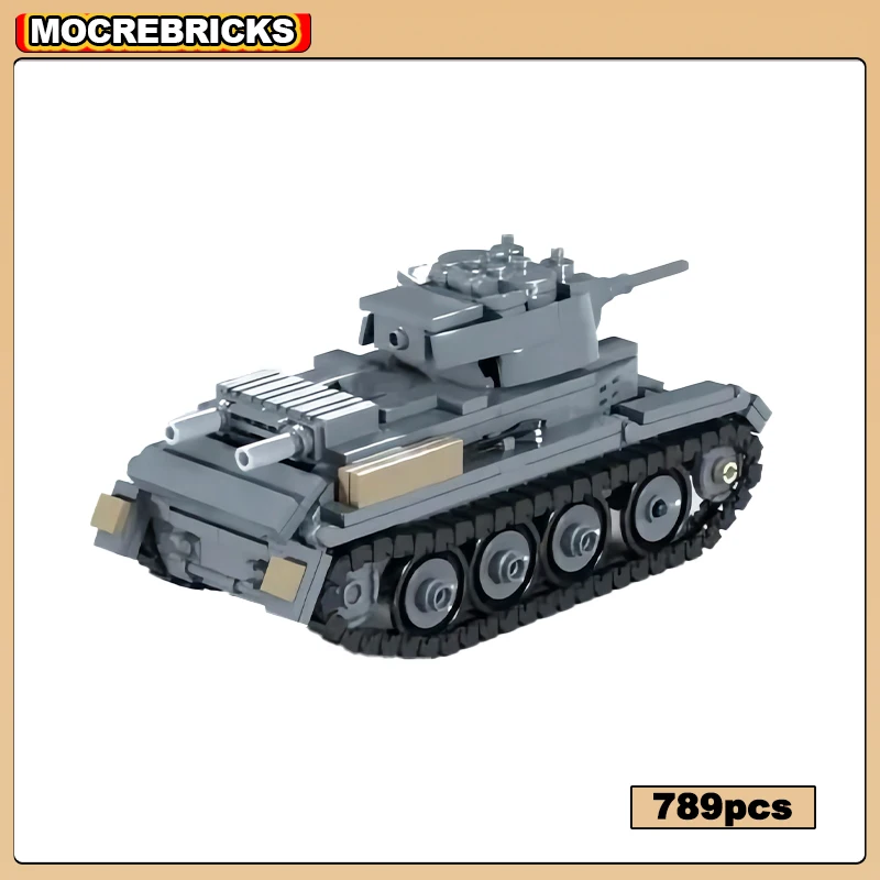 Military Light Tank BT-7 Cavalry Tank Tracks Armored Vehicle High-tech Weapon MOC Building Blocks Assembly Model Kid's Toys Sets