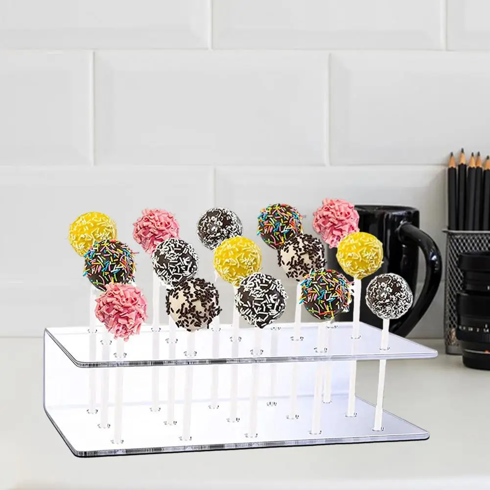 Party Lollipop Display Reusable Cake Pop Display Acrylic Lollipop Display Stand with 15 Holes Sturdy Construction for Parties