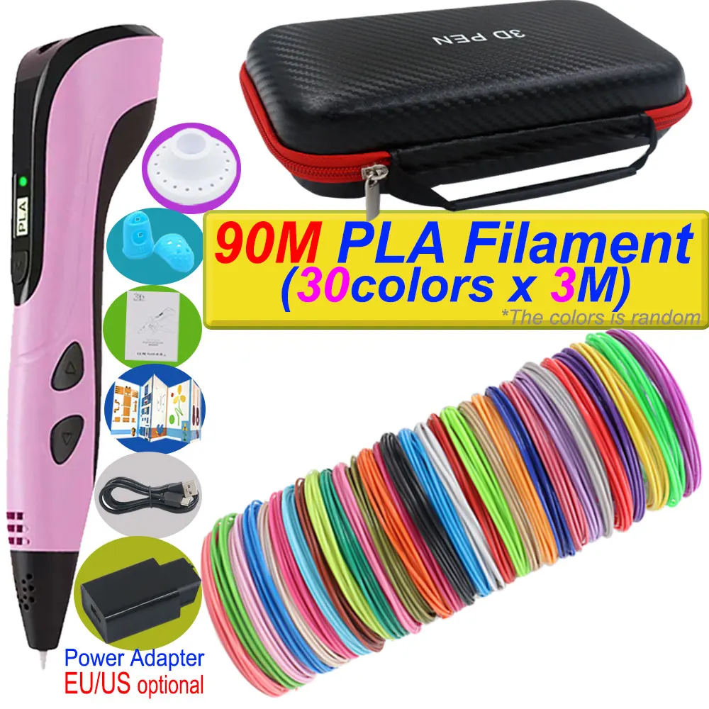 2026 neue 3D Druck Stift DIY Dreidimensionale Malerei Kinder Spielzeug Mit LCD Screen Power Adapter 200 M PLA Filament spielzeug Geschenk