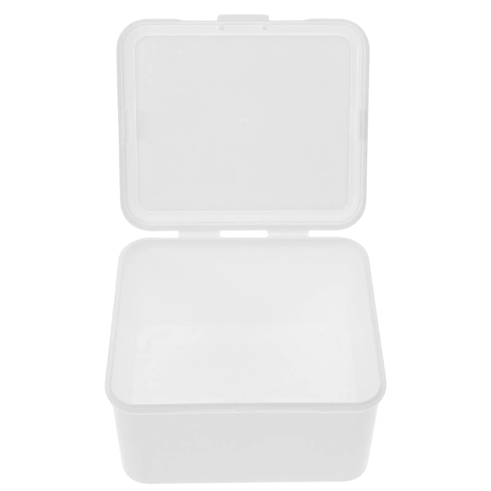 Plastic White Holder Organizer Storage Box Plastic White Card Hinged Lid Trading Business Cards Craft Bead