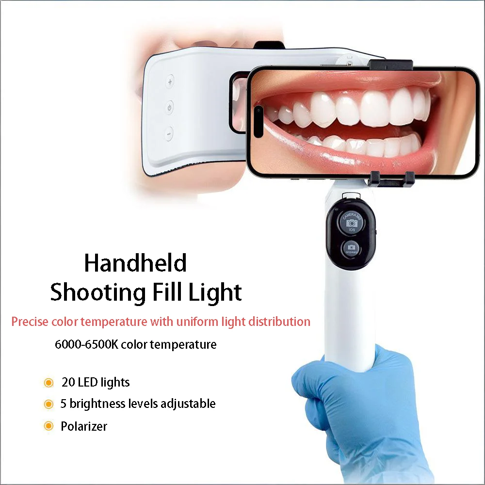 

Профессиональный диммируемый светодиодный светильник для внутриротовой фотографии в стоматологии и ортодонтии