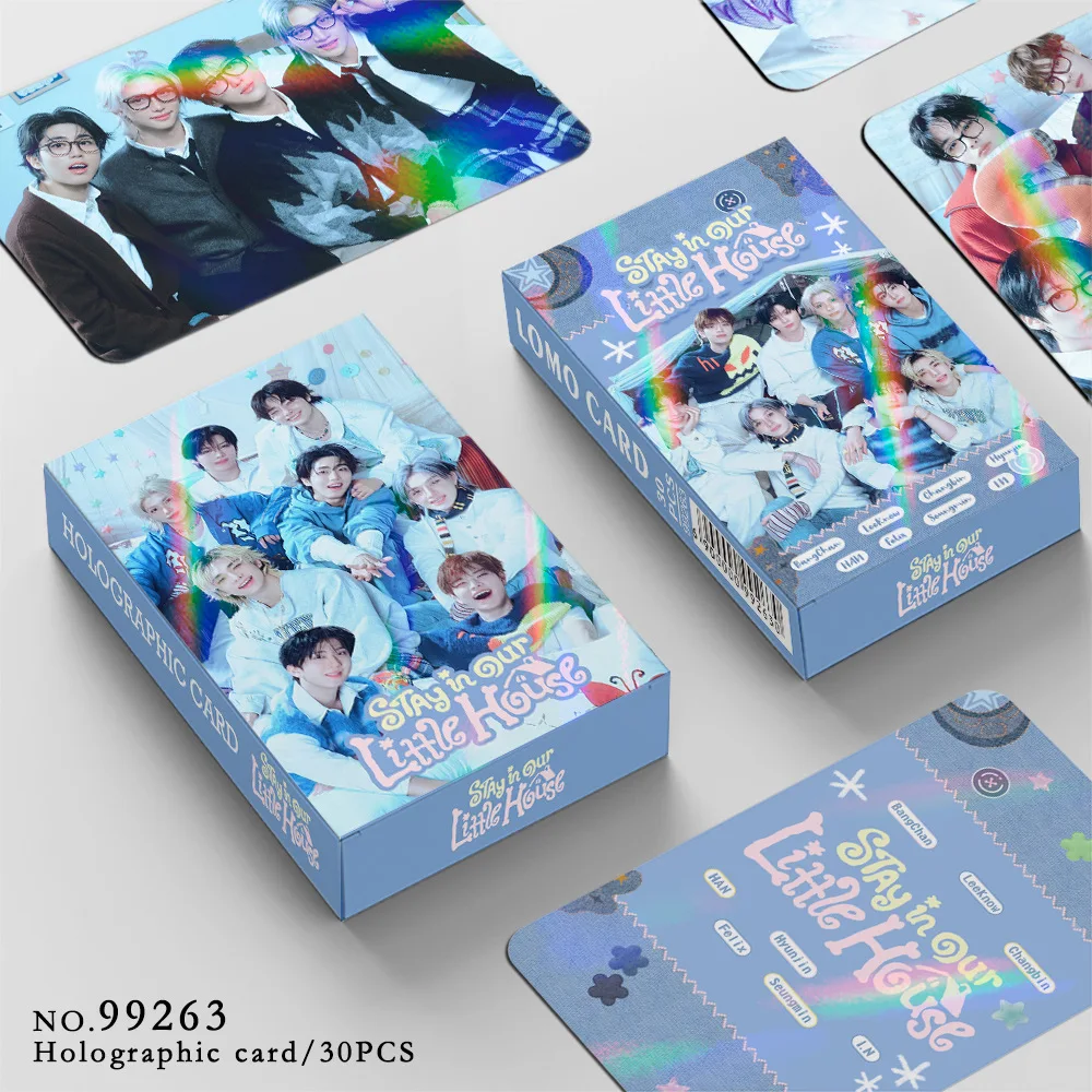 

SKZOO Stray Kids Laser Disc: Фотокарточка знаменитостей STAY in Our Little House, Банг Чан, Феликс, подарок для фанатов, LOMO-карточка, поздравительная открытка