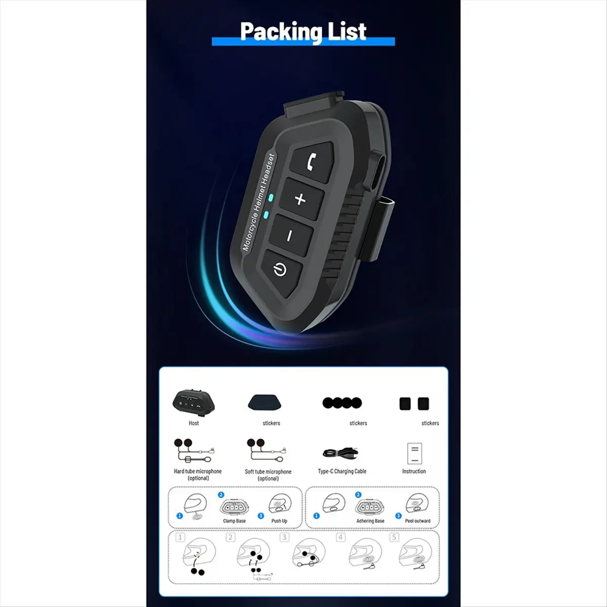 

M85K New Motorcycle Helmet Bluetooth Headset Waterproof Headset Noise Reduction Wireless Hands-Free Ip67 Waterproof