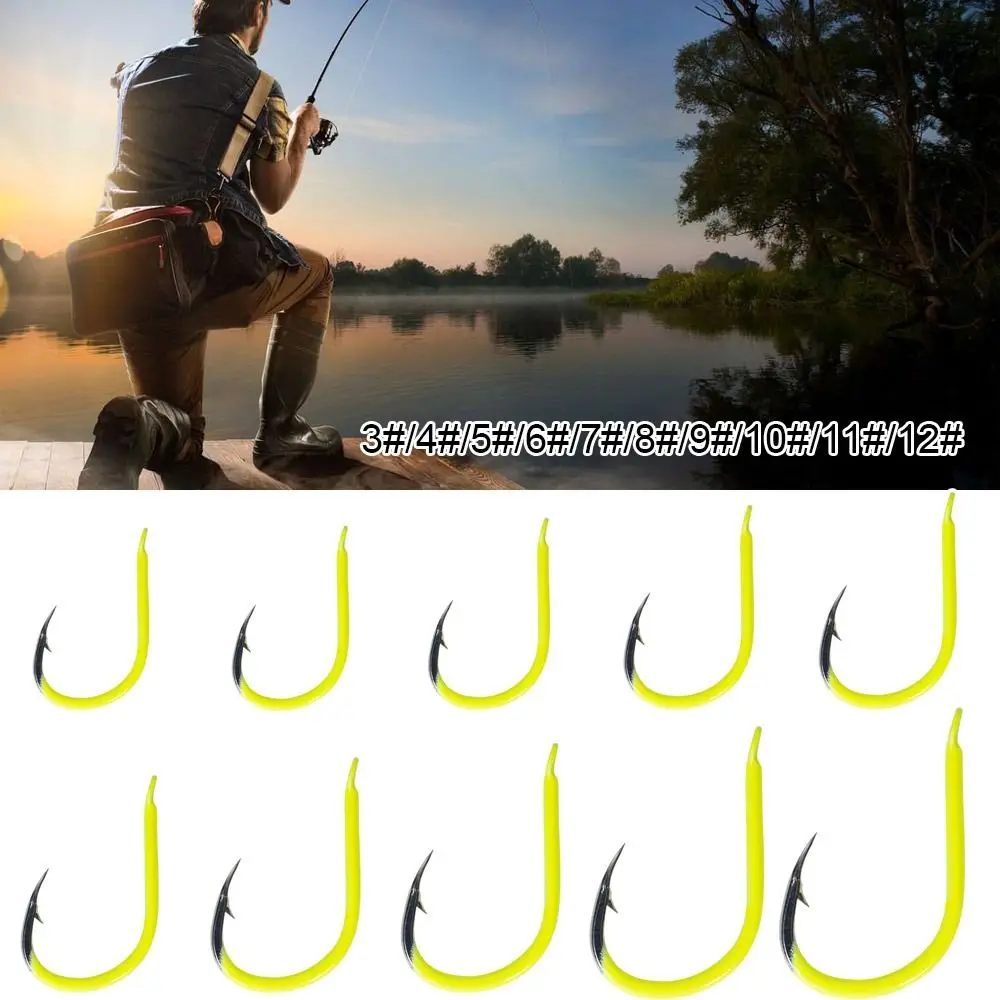 

50PCS Toughness Fluorescent Barbed Fishhooks High-carbon Steel Fish Gear Fighting Hook