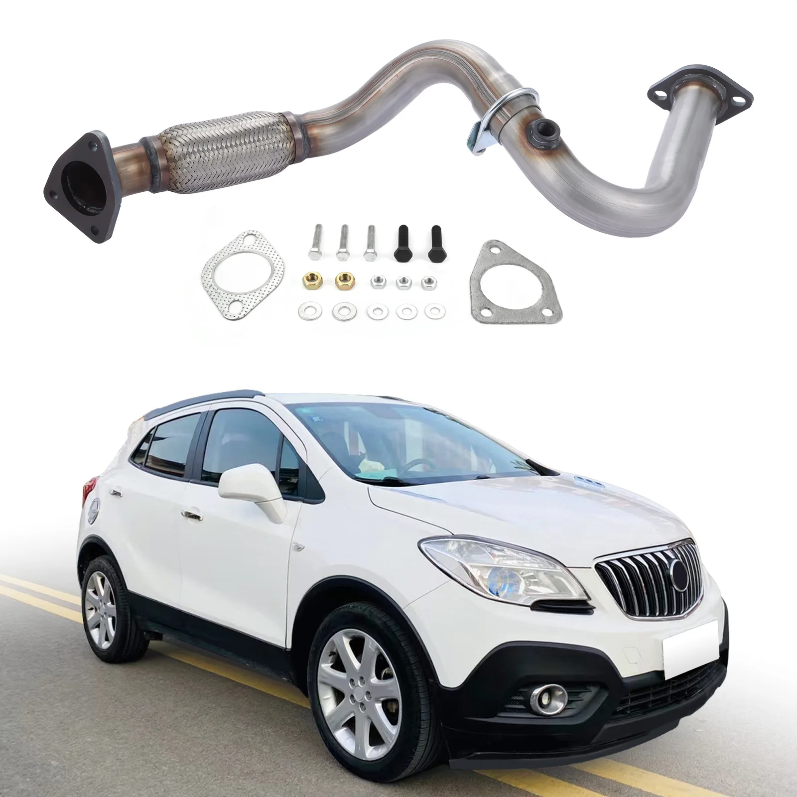 

Automobile exhaust system exhaust pipe Stainless Steel Front Flex Pipe Fits For 2013 To 2018 Buick Encore 1.4L