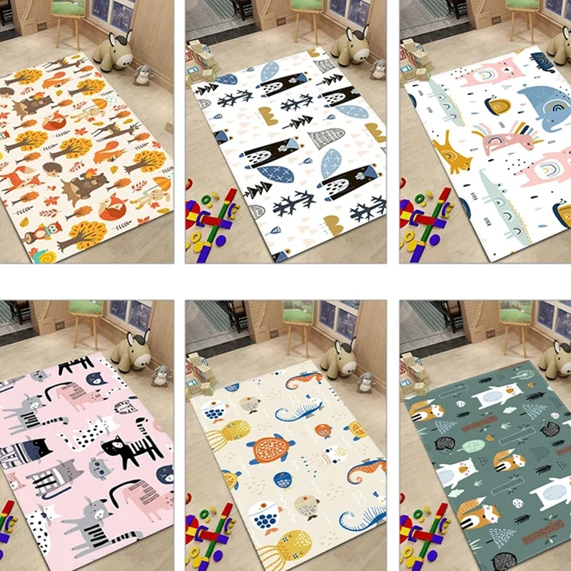 Nordic Style Rug Baby Room Cartoon Animal Carpet for Kids Bedroom Kawaii Room Rug Girl Boys Non-slip Children Play Carpets Floor