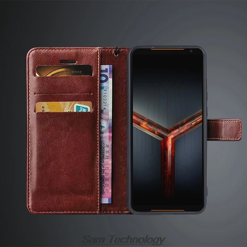 Card Holder Cover Case for ASUS ROG Phone II 3 5 Pro 5s 6 Pro 7 8 9 Pro Pu Leather Case Phone Bags Capa Fundas Coque - view 4