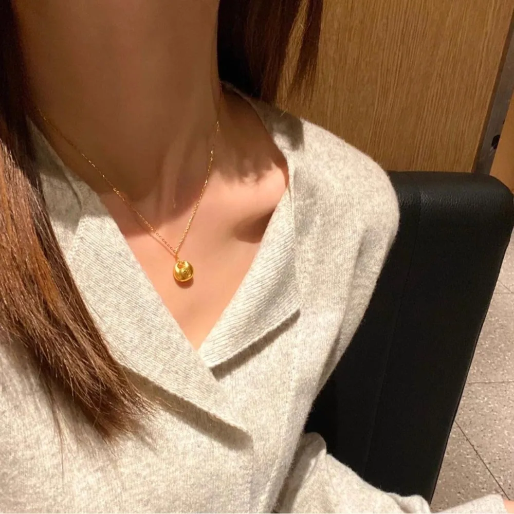 Safe lock necklace female classic lovely small bag 9999gold
