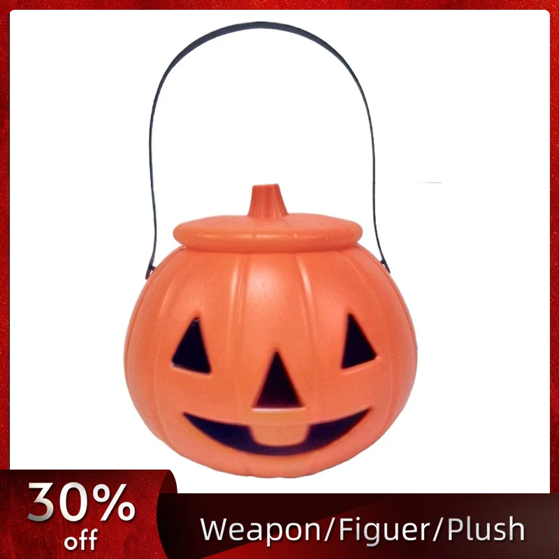 

18cm/7.09in Handheld Halloween Pumpkin Lantern Anime Peripherals Smiling Face Ornaments Props Cosplay Holiday Gifts Novelty Toys