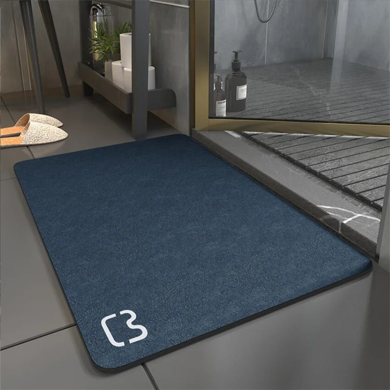 

40*60CM Simple Solid Color Diatomaceous Earth Floor Mat For Household Bathroom Sink Anti Slip Foot Mat Quick Drying Door Mat