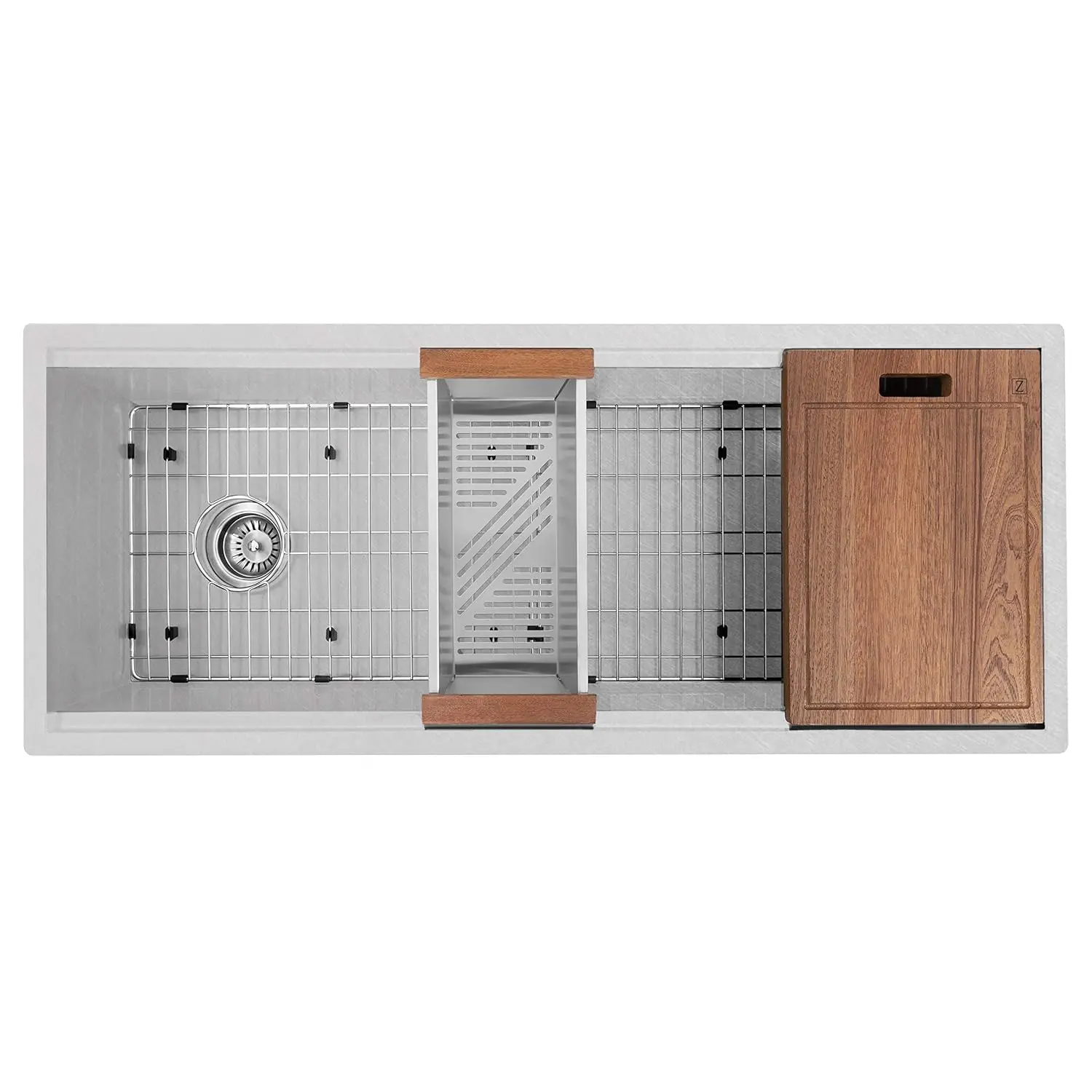 

43in Undermount Single Bowl Stainless Steel Kitchen Sink with Bottom Grid Accessories, Custom