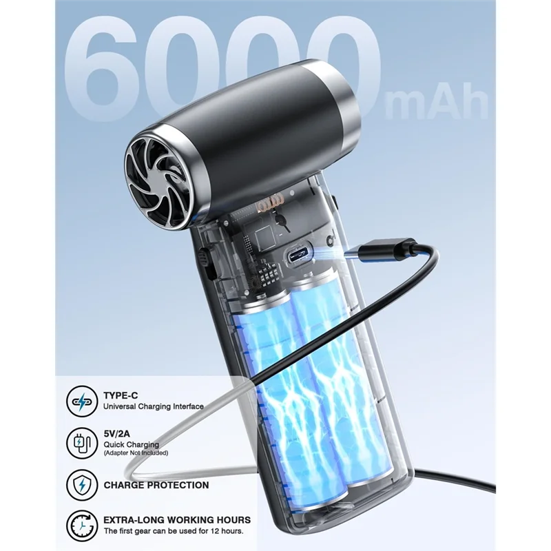 【RABATT】Electric Compressed Air Duster Cordless 60 MPH High Wind Speed Mini Air Blower For Electronics Computer Cleaner Hand