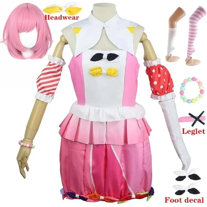 Otori Emu Cosplay Costume Masquerade Emu Ootori Dress Headwear Socks for Halloween Outfits Comic With