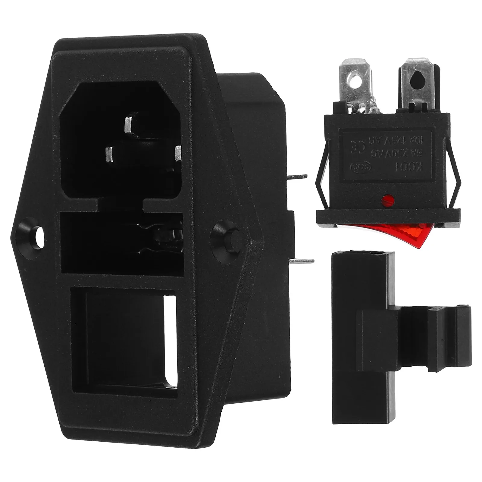 2Sets Power Socket with Red Light Indicator Switch Fuse Versatile Ac Outlet for Home Office Safety Protection Socket