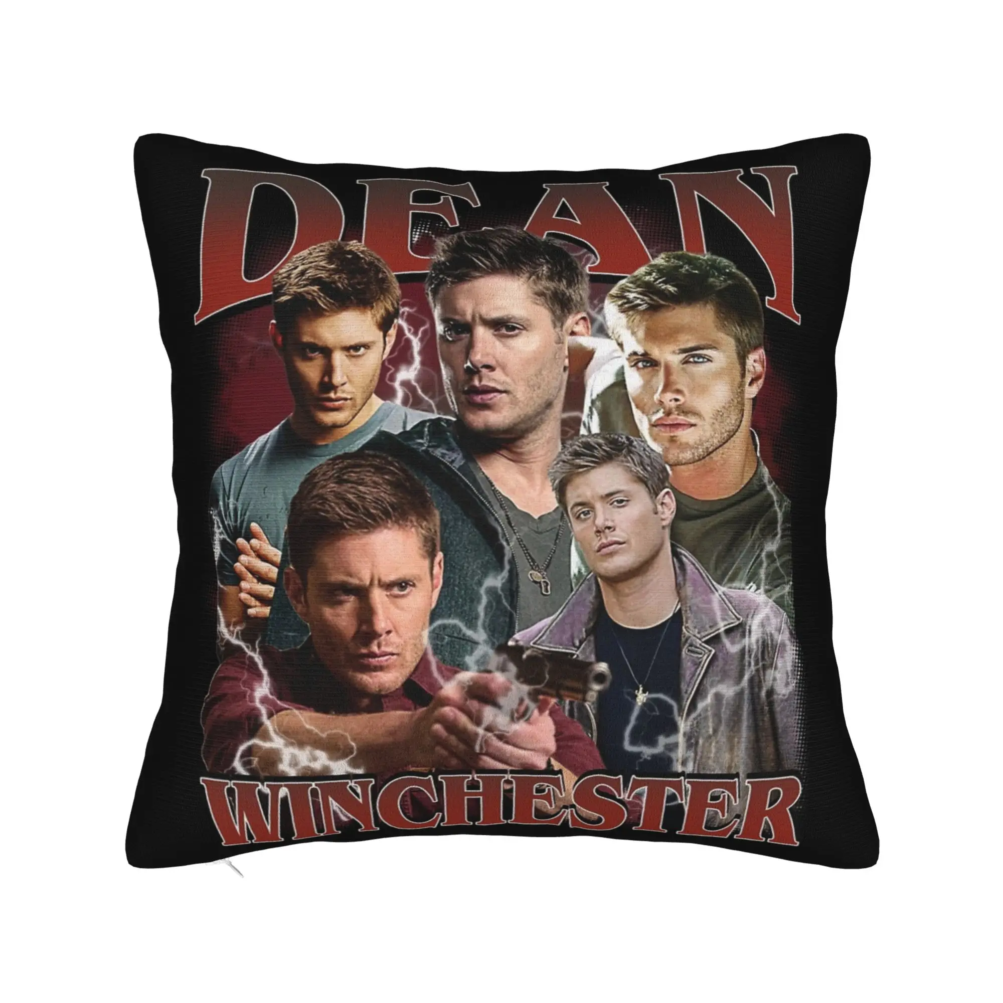 Dean Winchester Supernatural Retro 90s Pillowcase Soft Fabric Cushion Cover Decor  Throw Pillow Case Cover Sofa Square 40X40cm