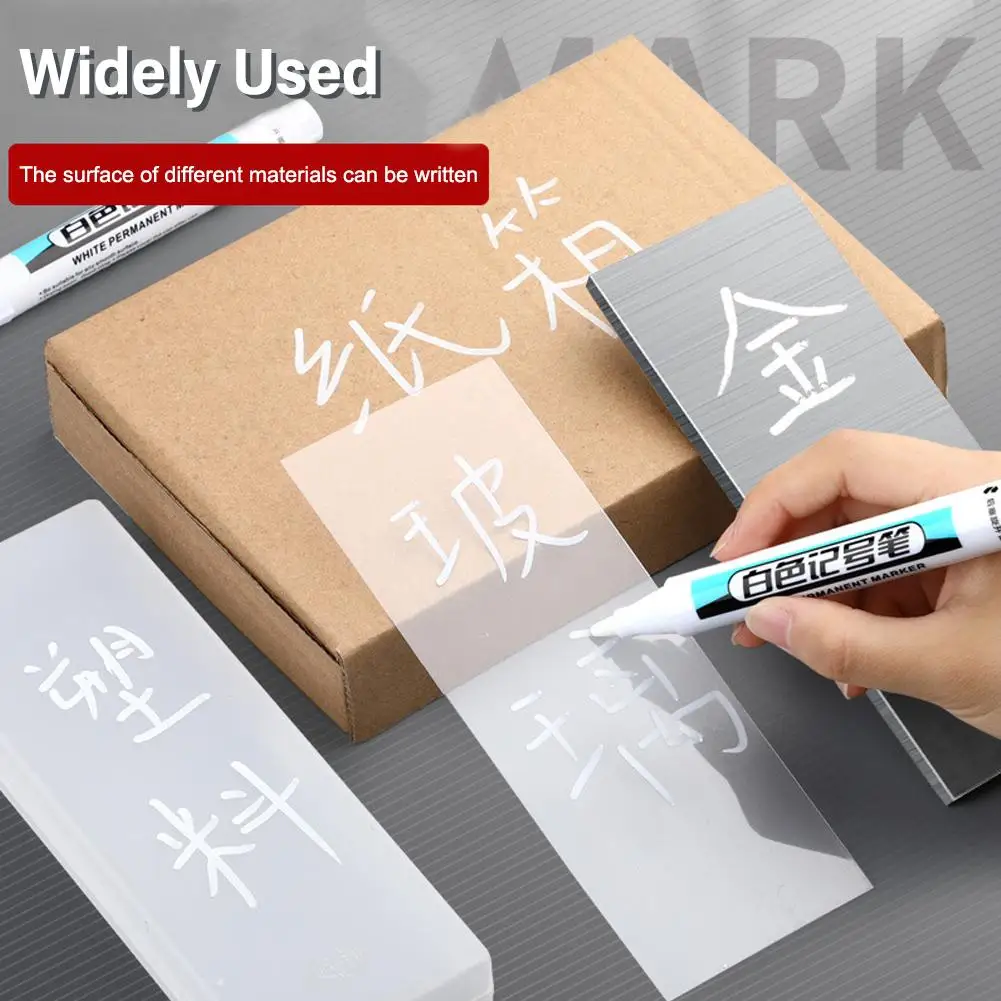 

3PCS White Marker Pens Oily Waterproof White Graffiti Sketching Markers For Metal Long Head Marker Pen Oily Waterproof Permanent