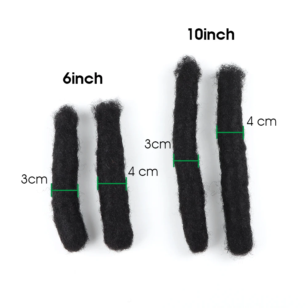 AHVAST Wholesale Factory Price 1.5cm/2cm Human Hair Wick Locs Dreadlocks Freadlocks Extension Handmade Locs