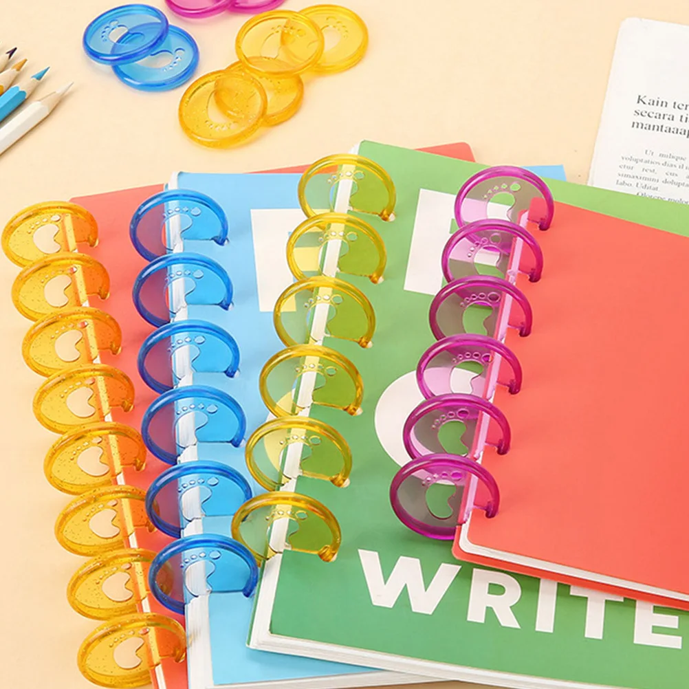 

20pcs Colored Loose-Leaf Binder Discs Plastic Binding Rings For Notebook Planners Notepad Office School Multi-Function