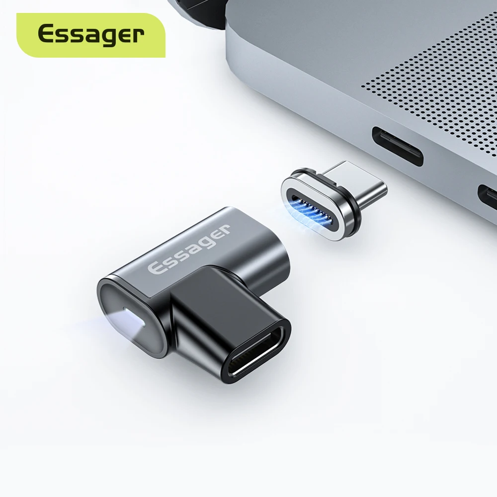 Essager 100W USB typ C magnetyczny Adapter USB 3.1 magnes USB C do type-c męski konwerter złącze dla iPad MacBook Pro Huawei PC — zdjęcie produktu 7