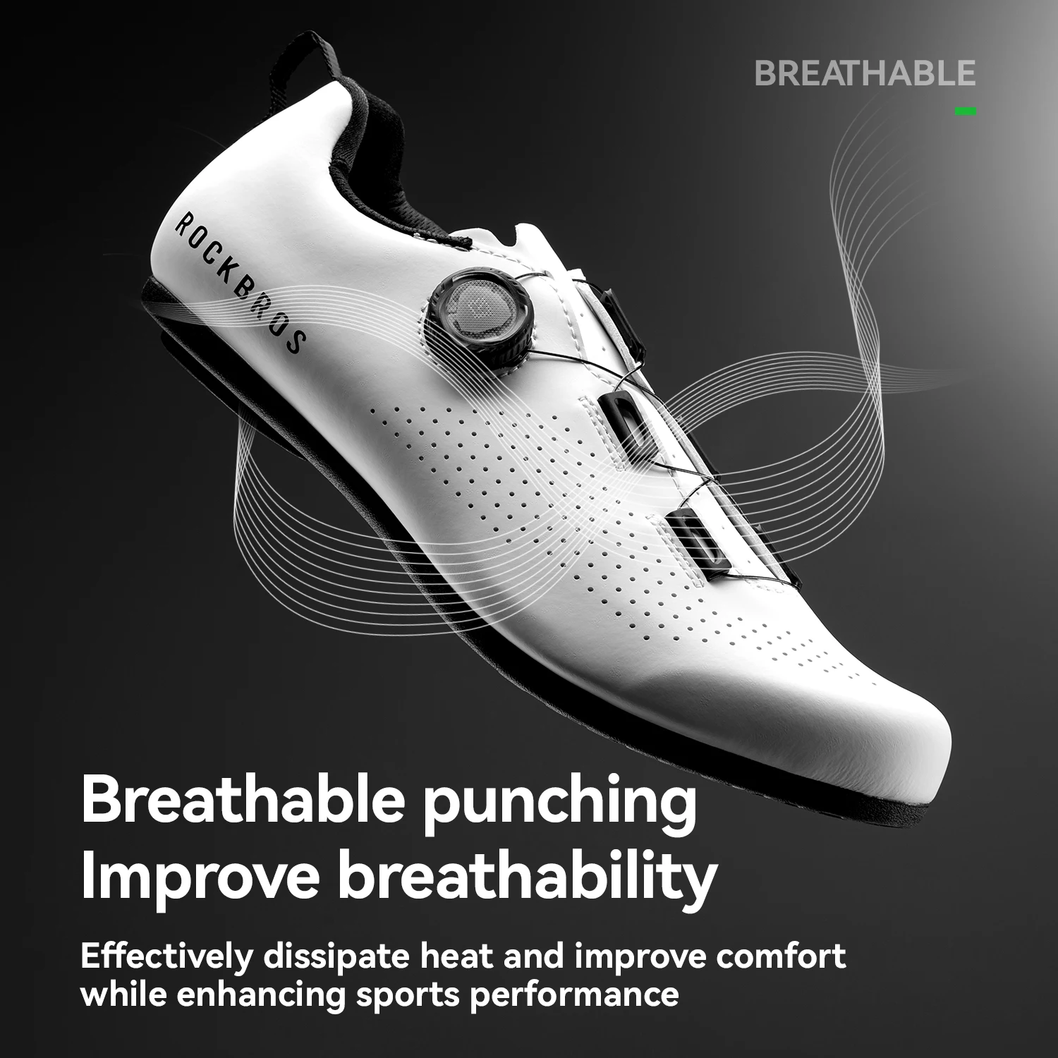 ROCKBROS Professional Cycling Shoes Breathable Flat Non-assistant Cycling Shoes Non-slip Sole ETIE Knob Fastening Cycling Shoes