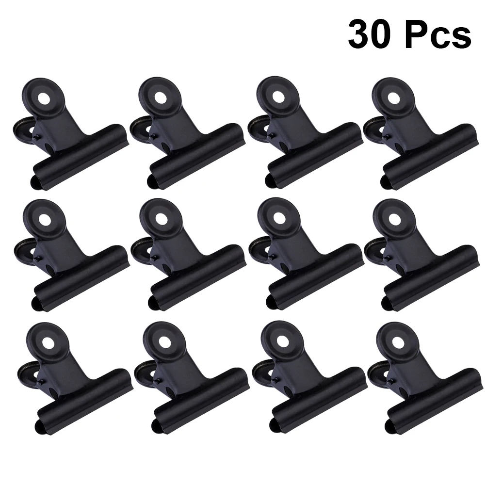 30pcs Note Metal Binder Clips Fixing Clips Office Home Restaurant Strong Spring Corrosion Resistant Wall Mountable