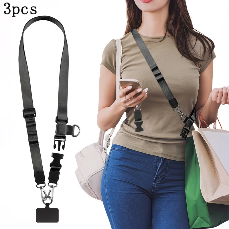3Piece 2.5cm Nylon Bag Strap Women Solid Color Straps for Crossbody Messenger Shoulder Bag Accessories Adjustable Handbag Straps