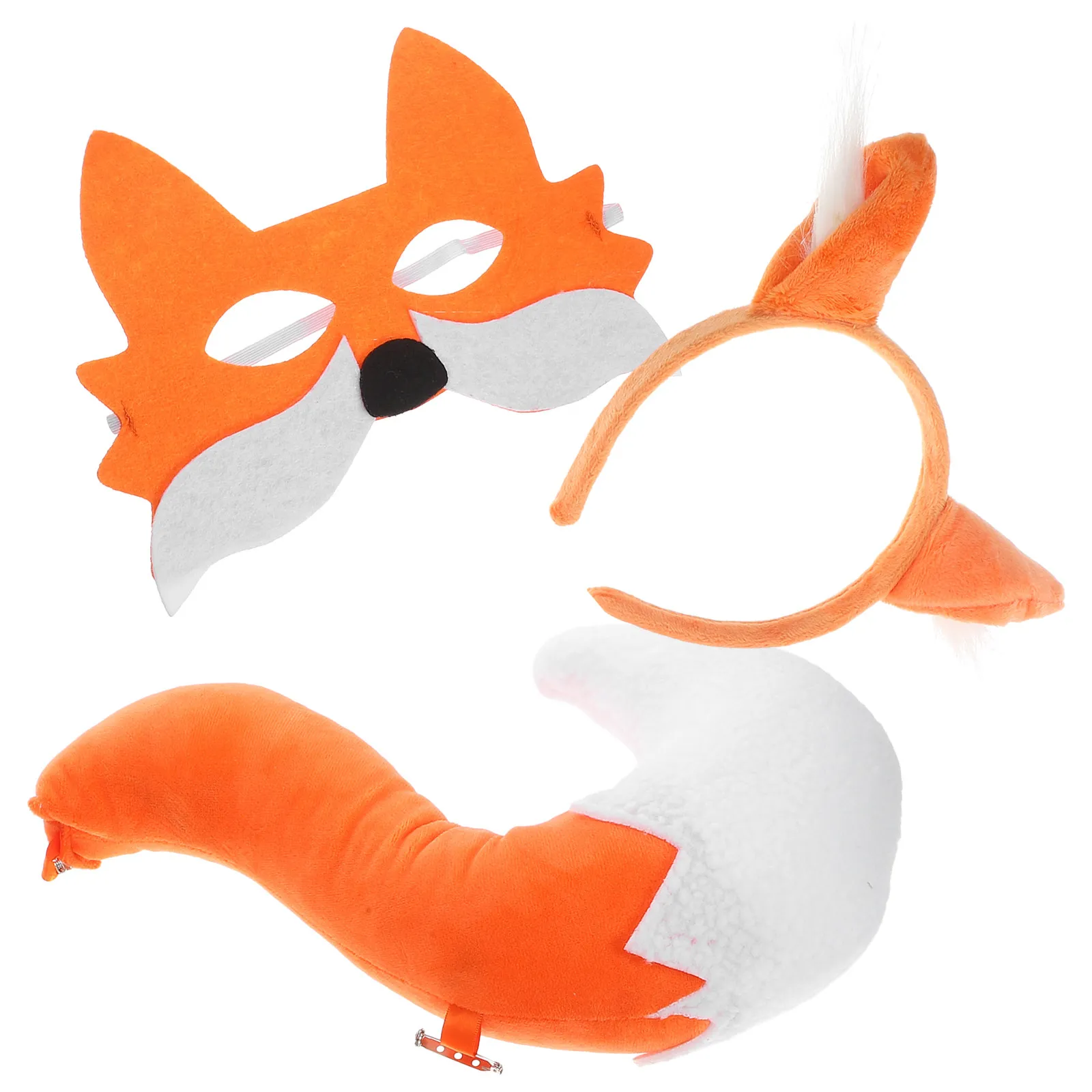 

1Set Adorable Fox Mask Tail Ear Headband Set Creative Animal Costume Accessories for Carnival Halloween Cosplay Themed