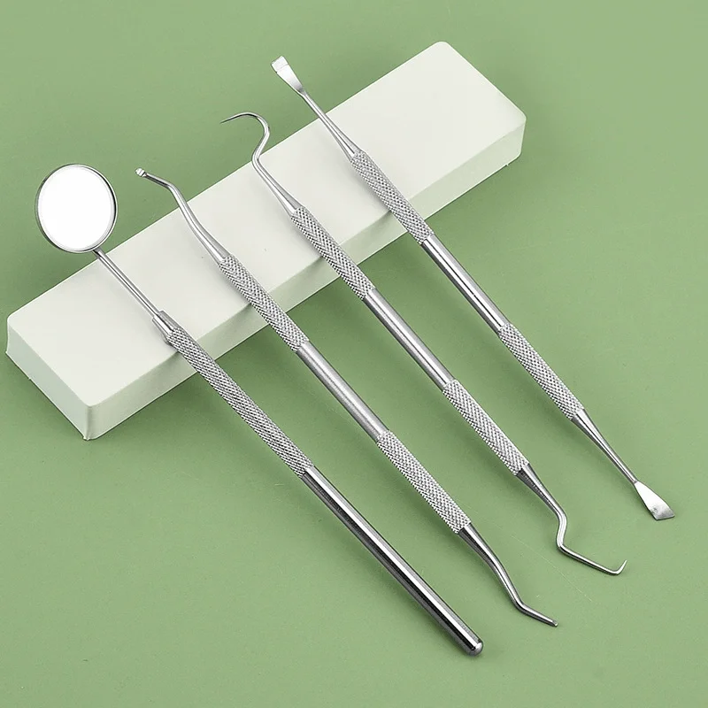 4pcs Stainless Steel Oral Teeth Cleaning Kit Portable with Storage Box,Multifunctional Reusable Adult Dental Cleaning Tools Set