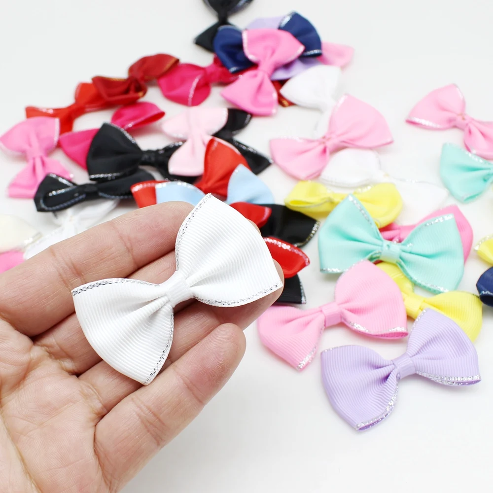 10 or 30pcs/lot 40mm-60mm Grosgrain Ribbon Bows Wedding Party Ribbon Cake Clothing Garment Embellishment Crafts Accessory