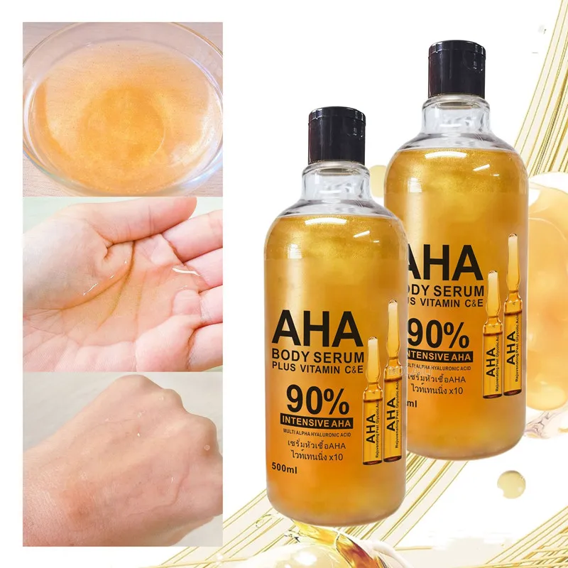 

500ml AHA Whitening Body Cream Anti-Aging Hydroxy Acids Vitamin C Moisturizing Lightening Body Lotion Gold stock solution Skin