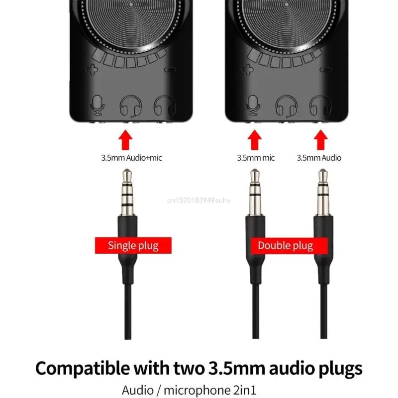 USB Sound Card with Virtual 7.1 Surround USB External Sound Enhancer Adapter For PC Gaming Gaming, Simple Operation