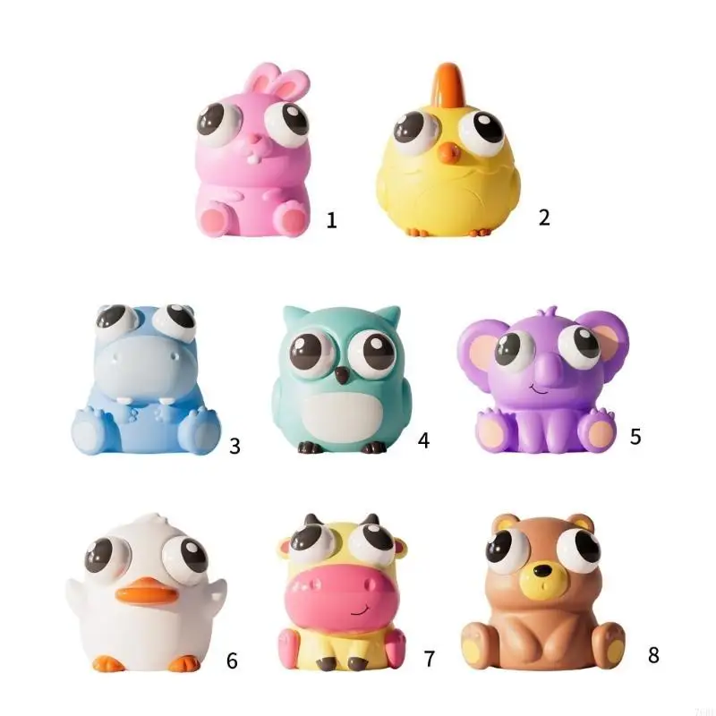 76HF Antistress Squeezable Toy Eye Popping Cartoon Animal Decompression Squeeze Toy for Kids Student Relaxing and Decompress