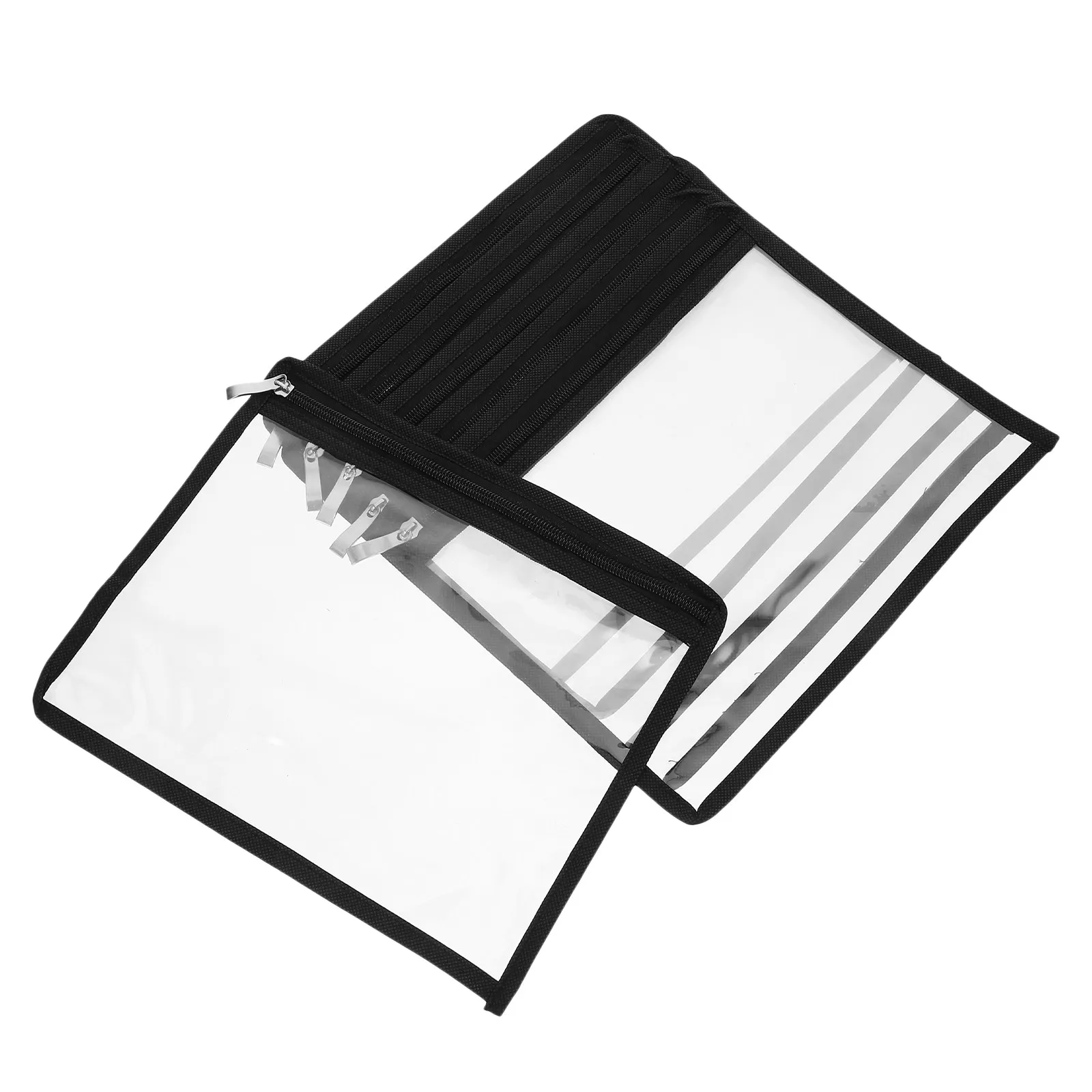 

6Pcs PVC Pencil Bag Clear Zipper Pouches Waterproof Storage Organizer for Stationery Documents Toiletry Travel School