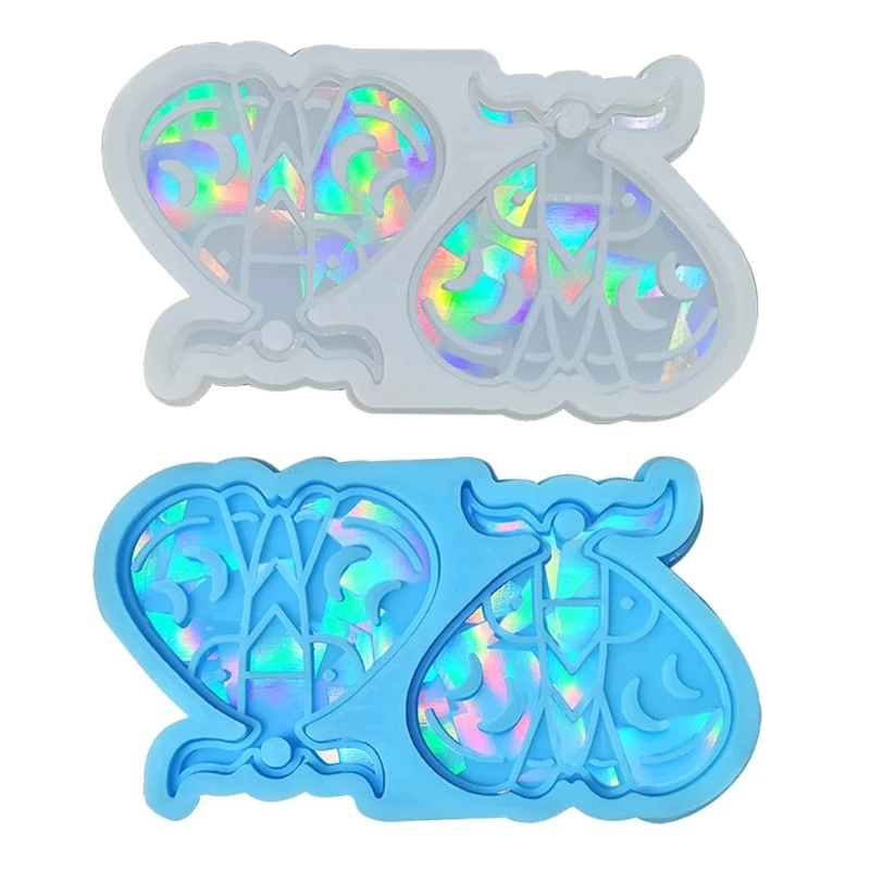 Molde holográfico silicona para pendientes con dije mariposa, moldes gotas para oreja resina epoxi DIY, herramienta