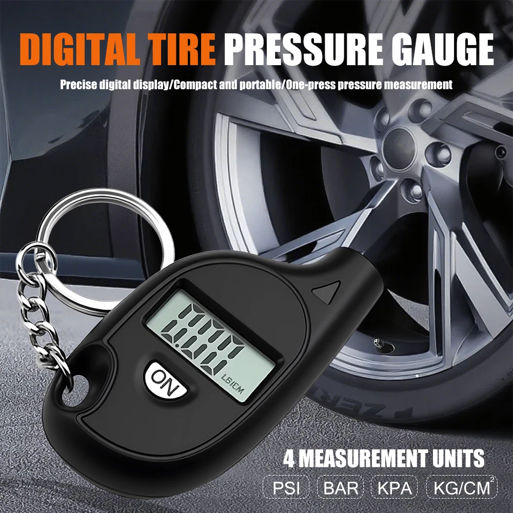 

Keychain Tire Pressure Gauge - Mini Digital Display Car Tire Pressure Monitor Tool