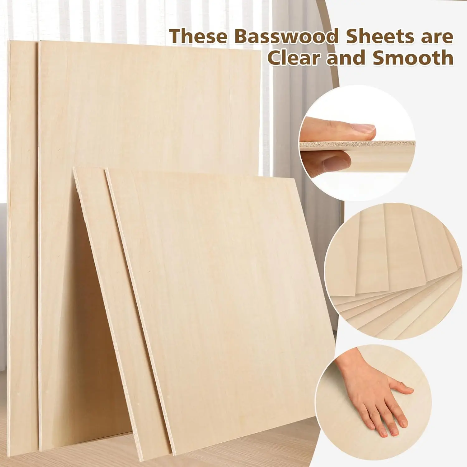 24pc Basswood Sheets - 12x20x3mm for Laser Cutting, Crafts & DIY Projects
