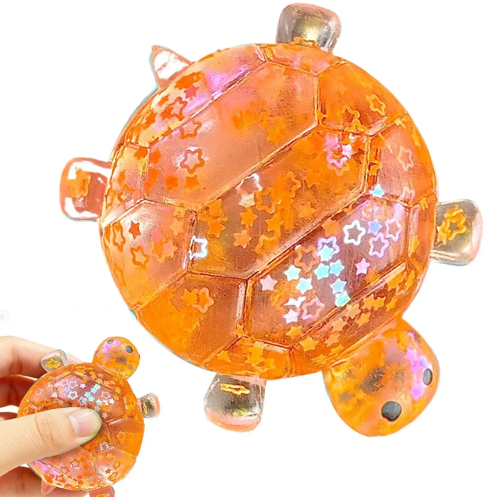 Squeeze Toys Glitter Turtle Shape Party Favors Sensory Toy For Home School Classroom Dorm College Travel Road Trip Holiday