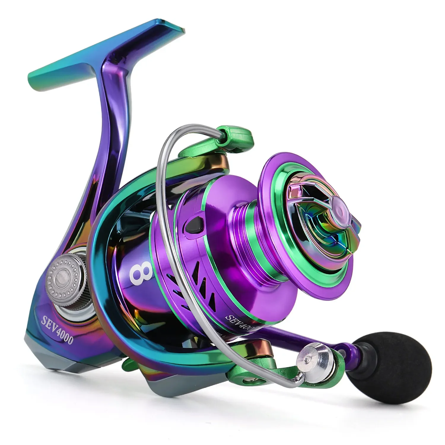 Sougayilang Spinning Angelrolle 5,2:1 Hochgeschwindigkeitsverhältnis EVA Grip Max Drag 12 kg Griff Karpfenbarsch für Süßwasser-Angelrolle – Detail 2