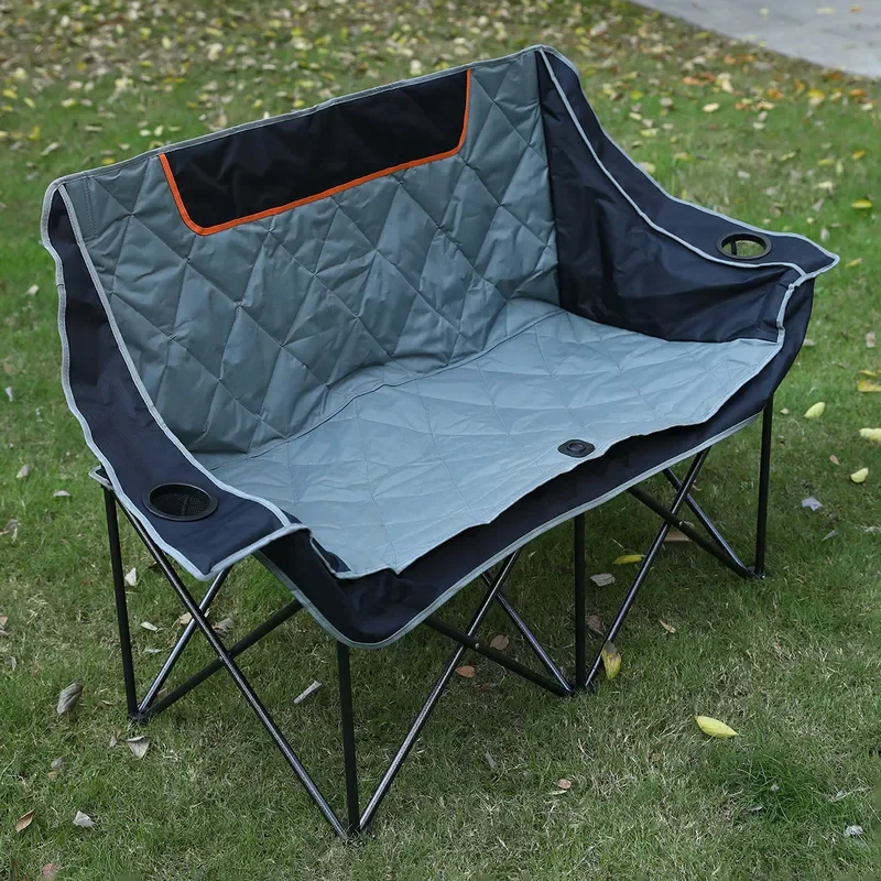 Portable Outdoor Camping Folding Chair Thickened Double Seat Soft Comfortable Leisure Furniture for Wholesale Direct from