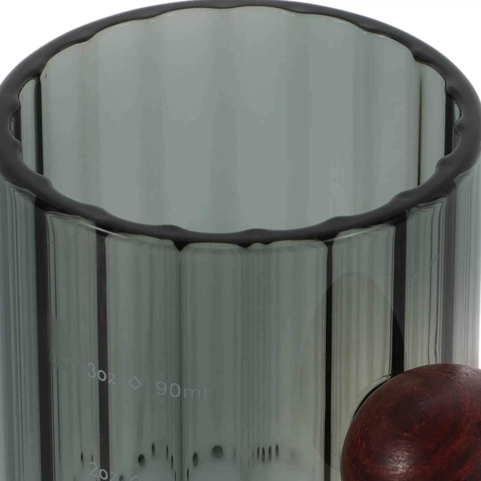 90Ml Glass Milk Cup with Wooden Handle Small Creamer Pitcher for Espresso Frothing Coffee Measuring Baking Butter Chocolate view 2