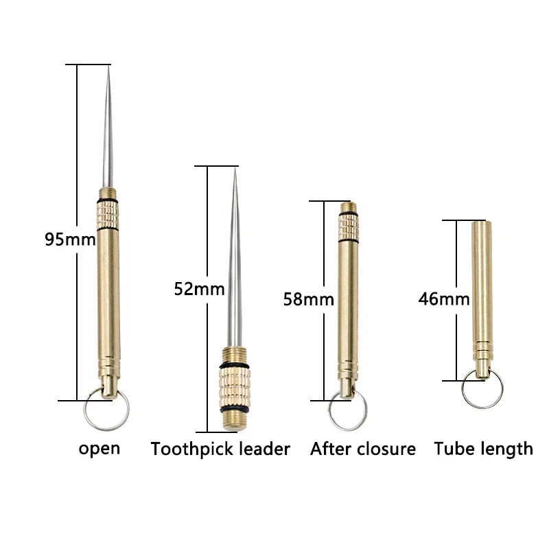 Titanium Outdoor Edc Portable Multifunctional Toothpick Bottle Fruit Fork Camping Tool Toothpick Tube Stronger Than Dental Floss