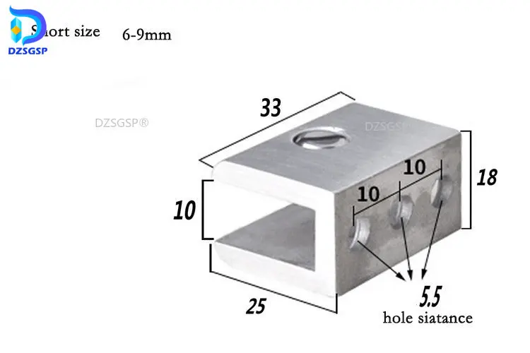 lengthen thicken Stainless steel plank Glass Clamp holder support