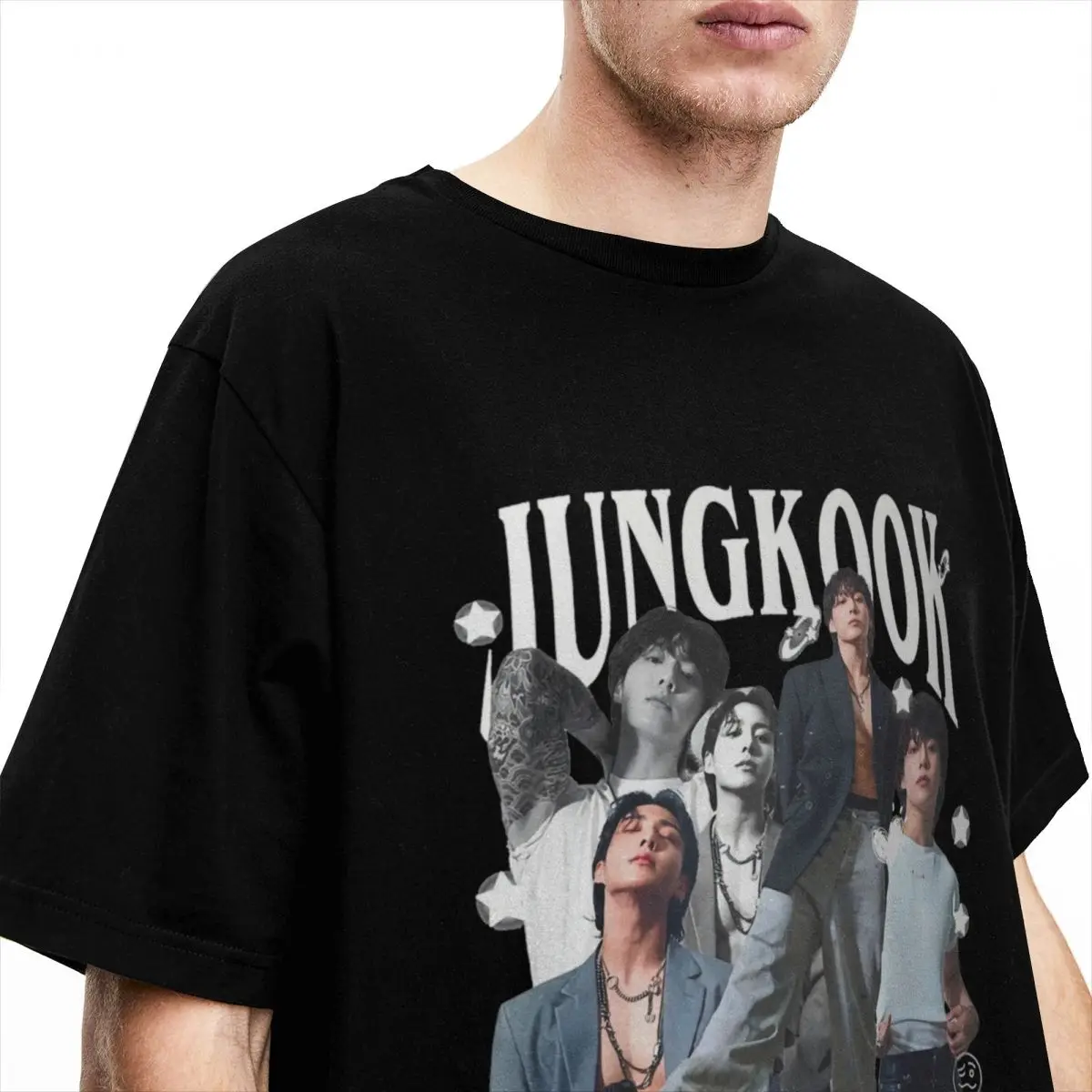 Retro J-Jungkooks Kpop Music Seven Men T Shirt Funny Tees Short Sleeve O Neck T-Shirts Pure Cotton Plus Size Clothing