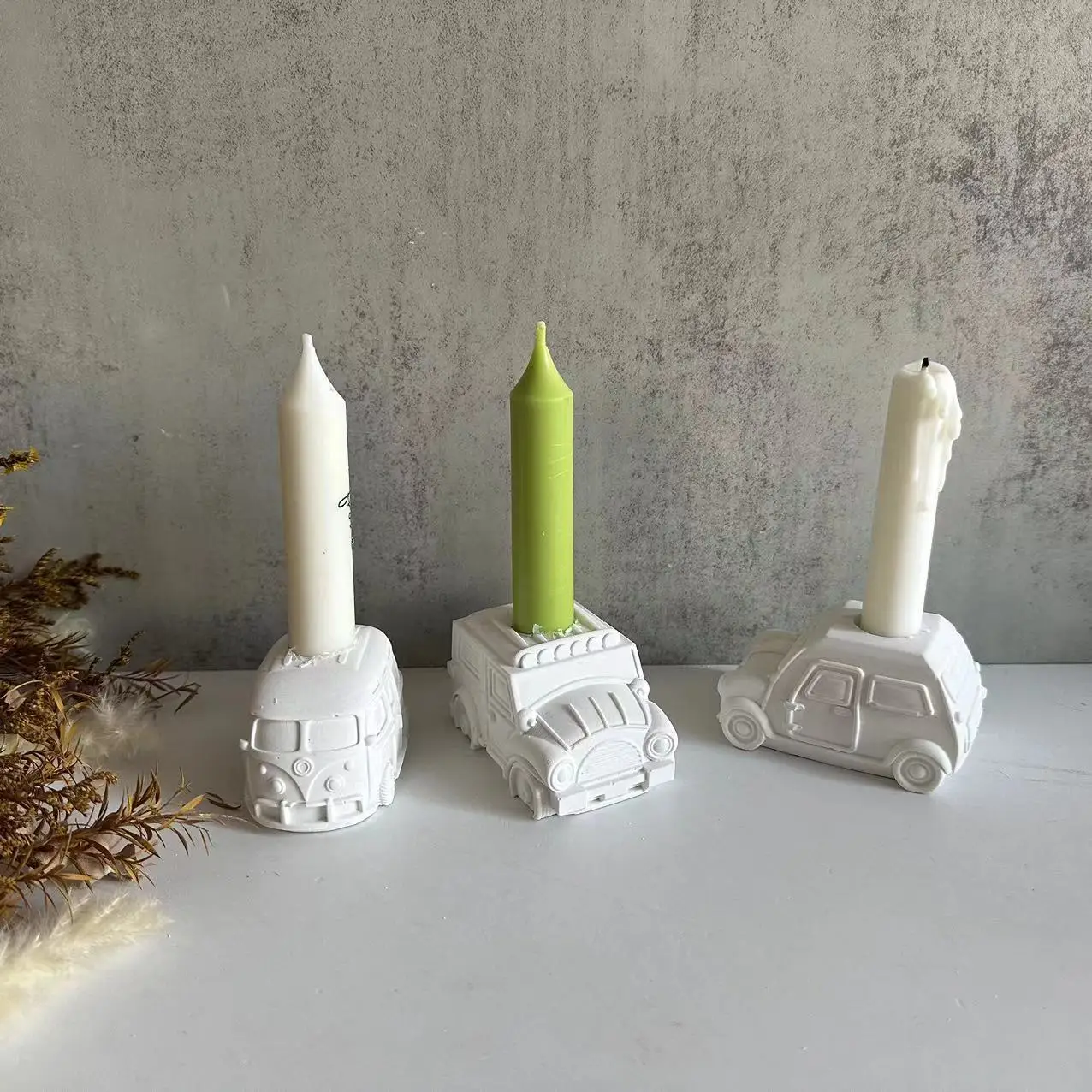 3D DIY Resin silicone mold for car and sedan candlesticks Cute bus candle holder Concrete cement gypsum silicone mold