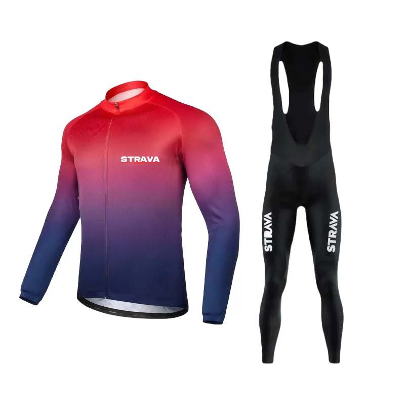 

STRAVA Cycling Autumn Clothes For Men Bicycle Clothing Set Men's Sportswear Set Bicycle Clothing Cycle Jersey Cycling Pants