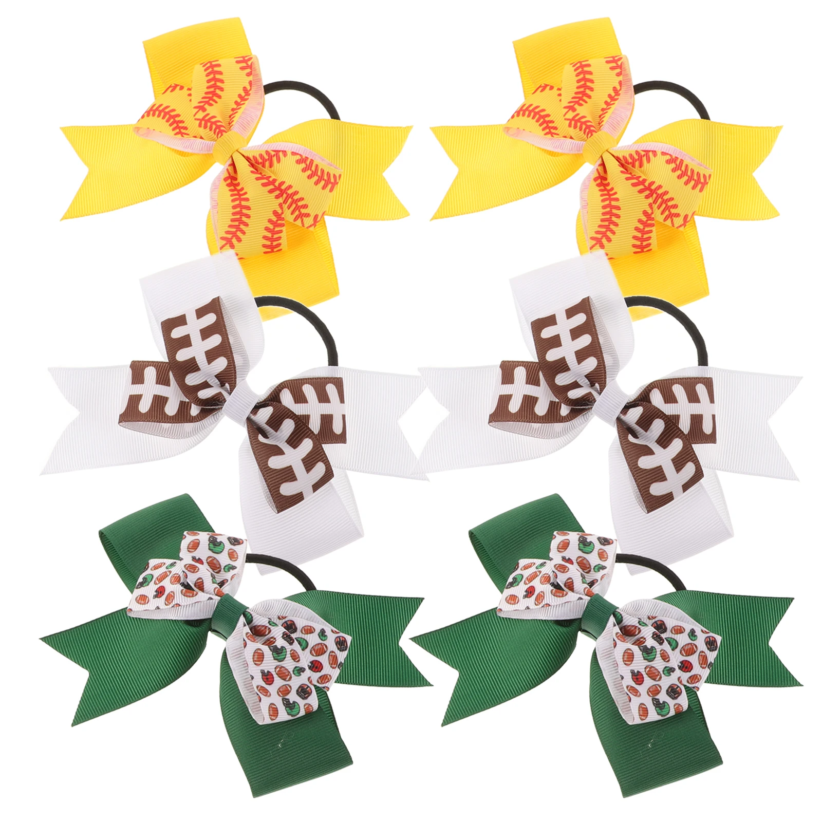 

6pcs Bow Headb Kids Dual Layer Color Blocked Cheer Hair Bows Girls Accessories Stylish Choice Hair Decoration